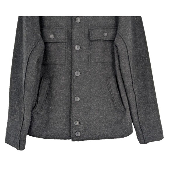 DECLAN CARTWRIGHT 100% Wool Cardigan Sweater Men MED Black Chest Pockets - Picture 5 of 14